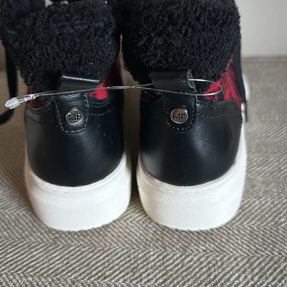 March Fisher Fellow Buffalo Plaid & Faux Fur Hi-Top Sneaker Size 8.5 View 4